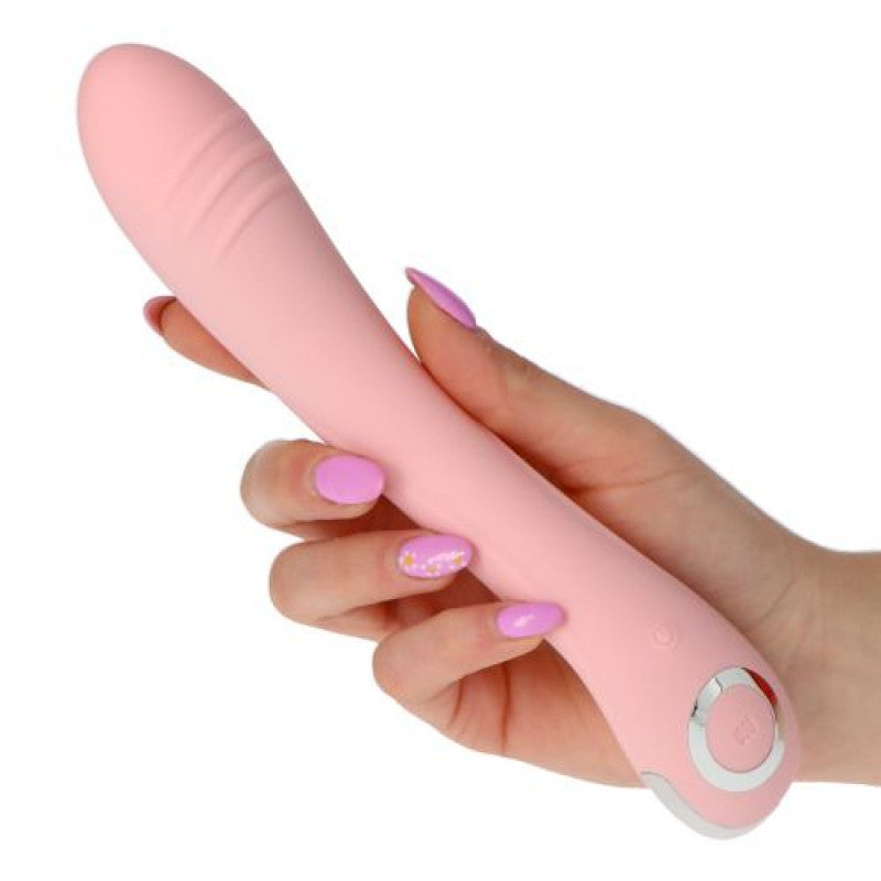 Vibratore vaginale stimolatore per punto G fallo dildo vibrante in silicone rosa pink