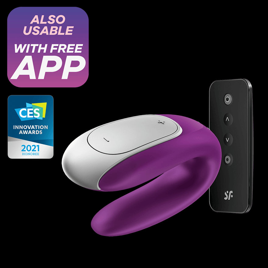 Vibratore per coppia Double Fun Purple con APP
