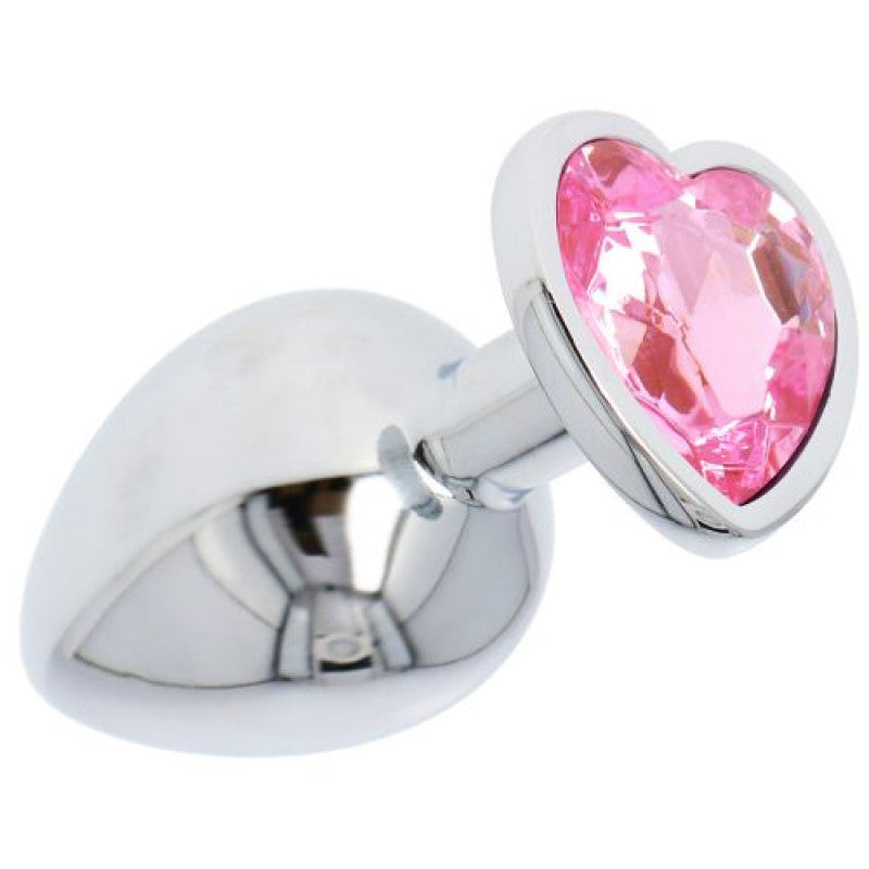 Fallo anale in metallo acciaio dildo grande con pietra gioiello cuore rosa pink plug maxi anal butt
