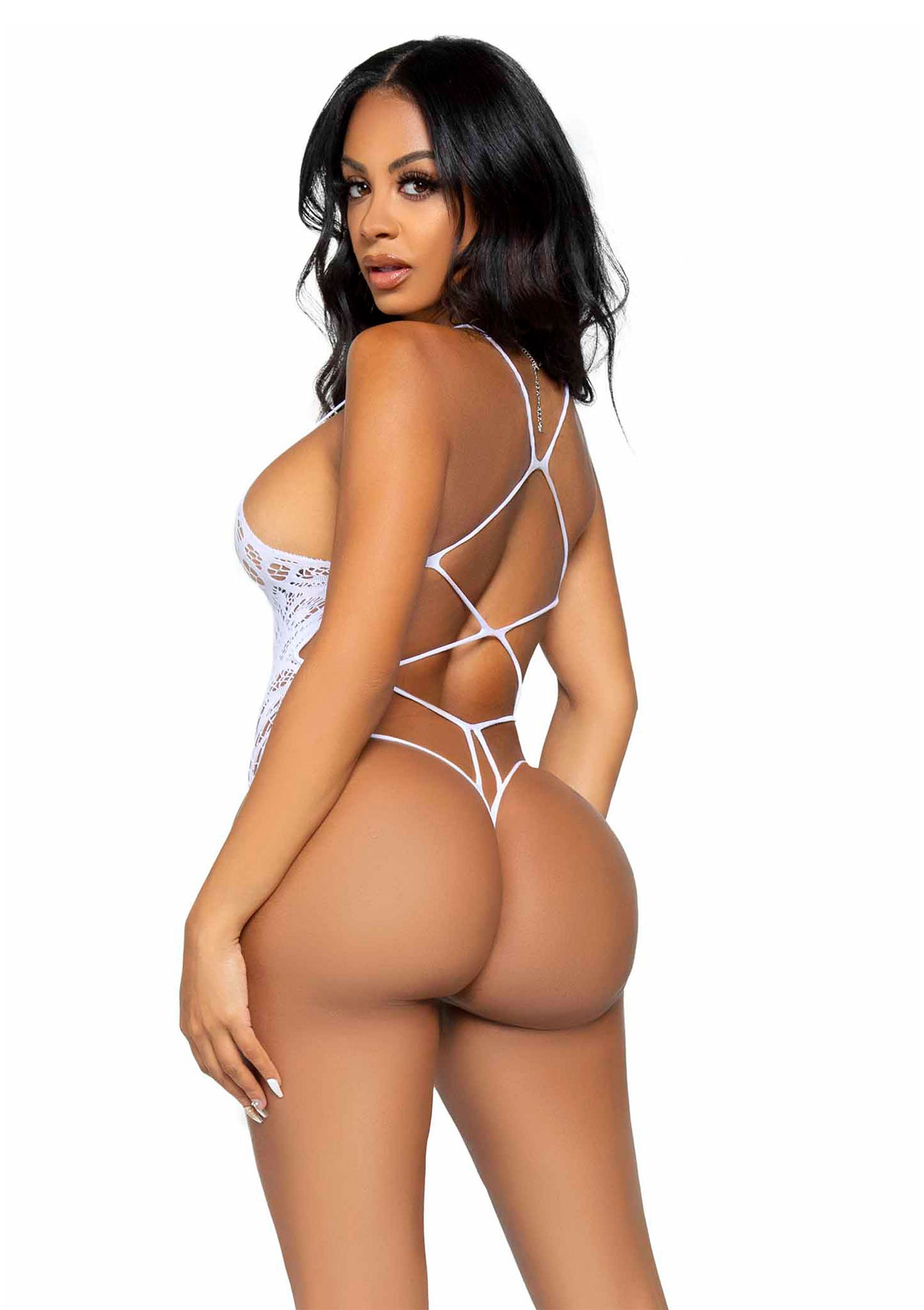 Body Seamless scroll lace bodysuit