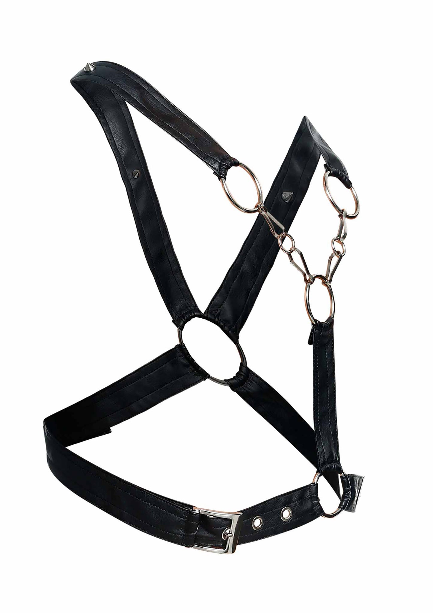 Pettorina nera in ecopelle DNGEON Cross Chain Harness