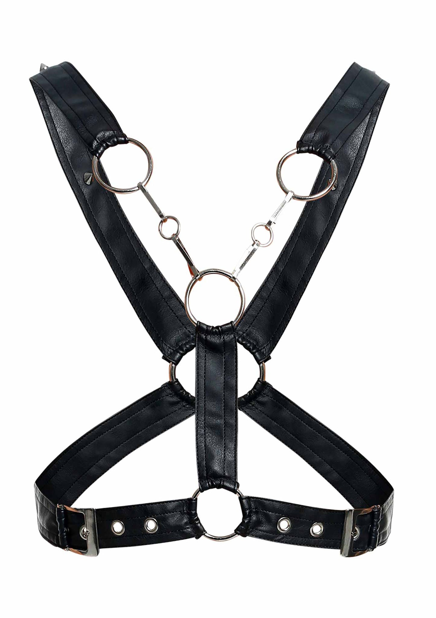 Pettorina nera in ecopelle DNGEON Cross Chain Harness