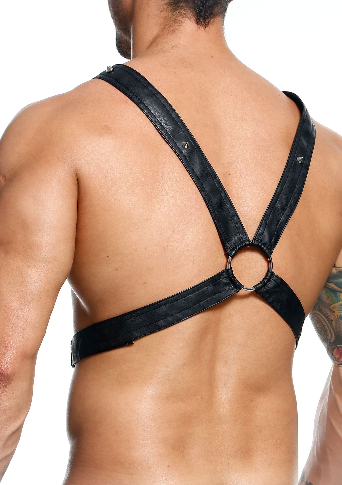 Pettorina nera in ecopelle DNGEON Cross Chain Harness
