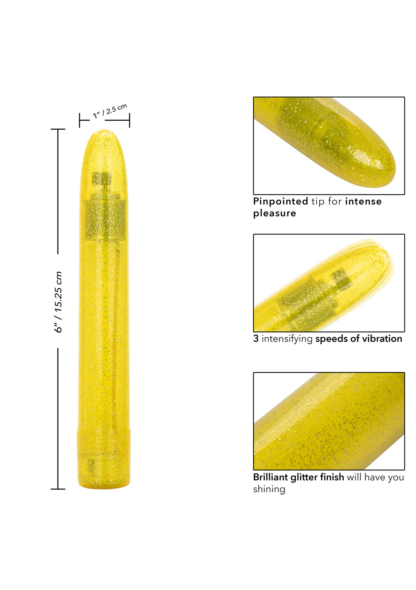 Vibratore classico giallo Sparkle Slim Vibe