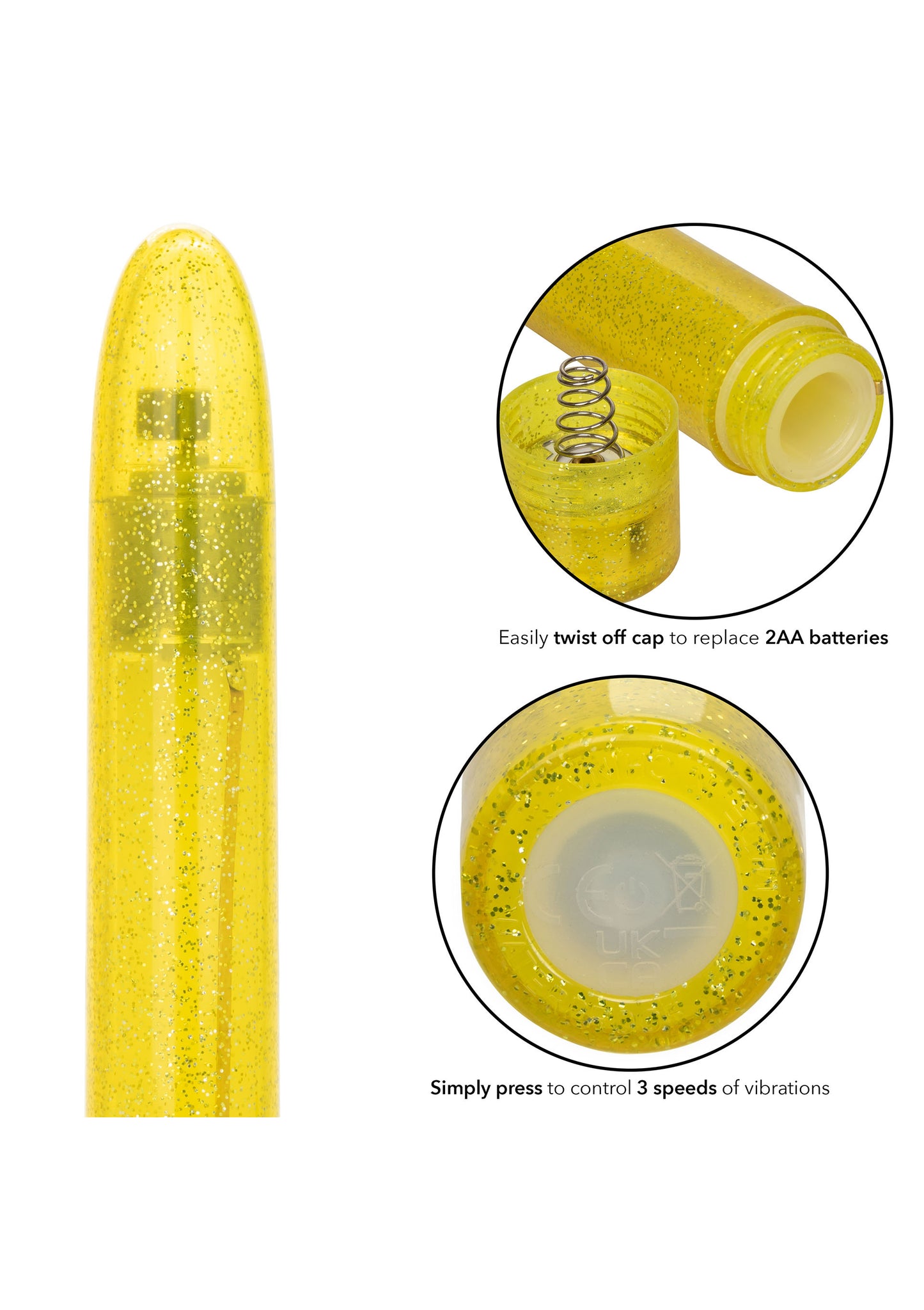 Vibratore classico giallo Sparkle Slim Vibe