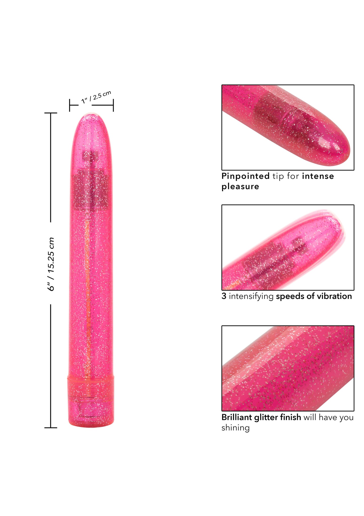 Vibratore classico rosa Sparkle Slim Vibe