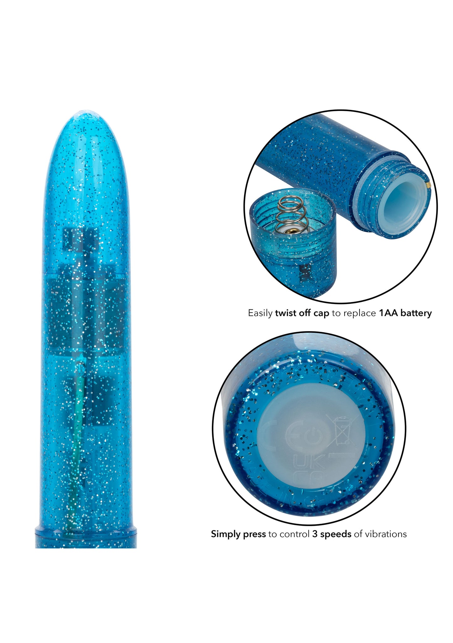 Vibratore mini blu Sparkle Mini Vibe