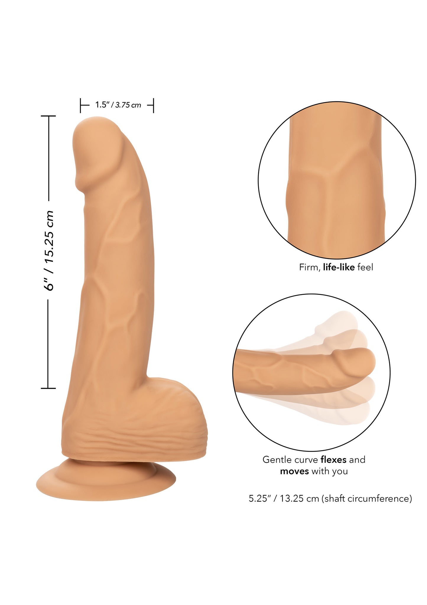 Fallo realistico Silicone Studs 6 Inch