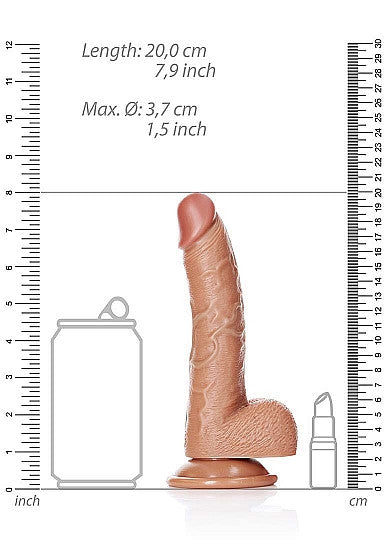 Fallo realistico caramello Dildo with Balls and Suction Cup - 7''/ 18 cm