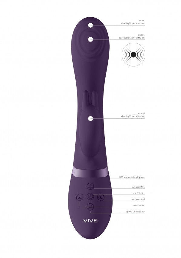 Vibratore Rabbit Cato Pulse G-spot Viola