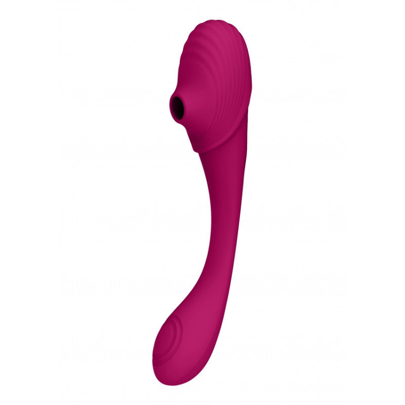 Vibratore vaginale Double Ended Pulse Wave Air-Wave Bendable Vibrator Pink