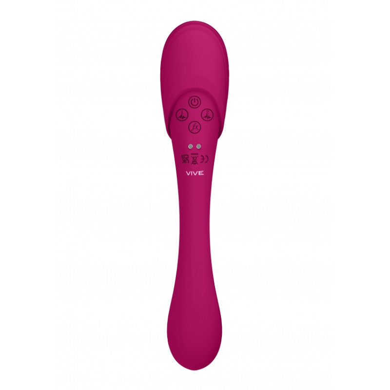 Vibratore vaginale Double Ended Pulse Wave Air-Wave Bendable Vibrator Pink