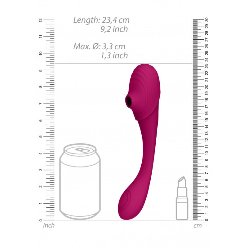 Vibratore vaginale Double Ended Pulse Wave Air-Wave Bendable Vibrator Pink