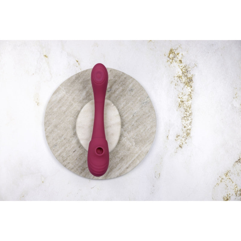 Vibratore vaginale Double Ended Pulse Wave Air-Wave Bendable Vibrator Pink