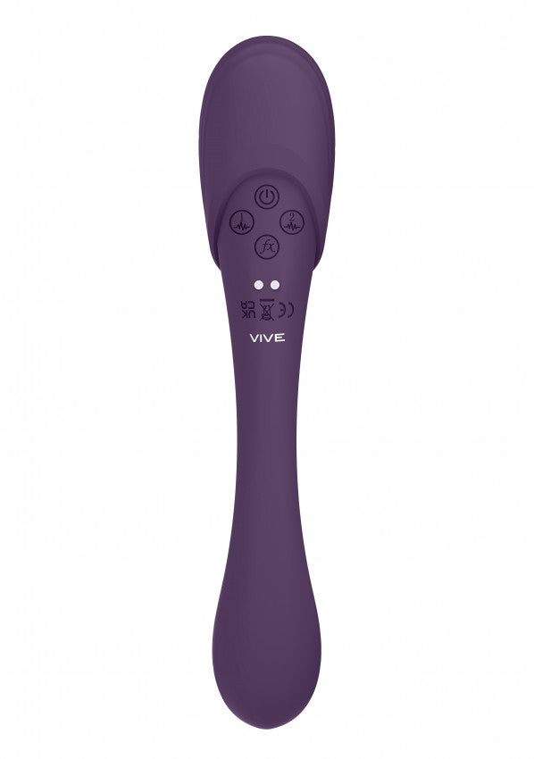 Vibratore vaginale Double Ended Pulse Wave Air-Wave Bendable Vibrator Purple