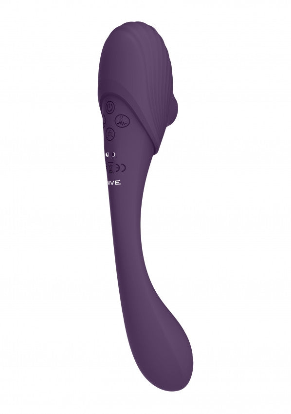 Vibratore vaginale Double Ended Pulse Wave Air-Wave Bendable Vibrator Purple