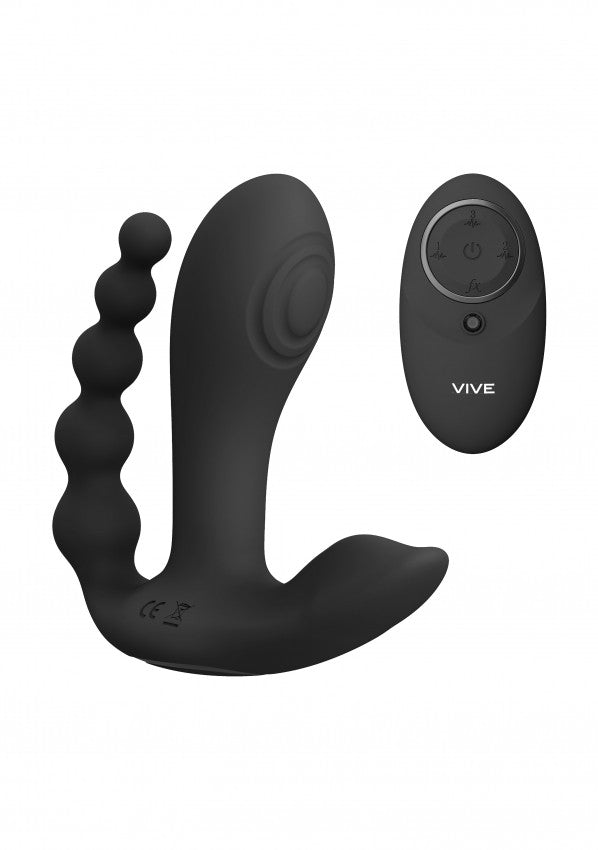 Vibratore doppio vaginale anale Kata - Black