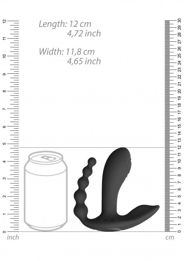 Vibratore doppio vaginale anale Kata - Black