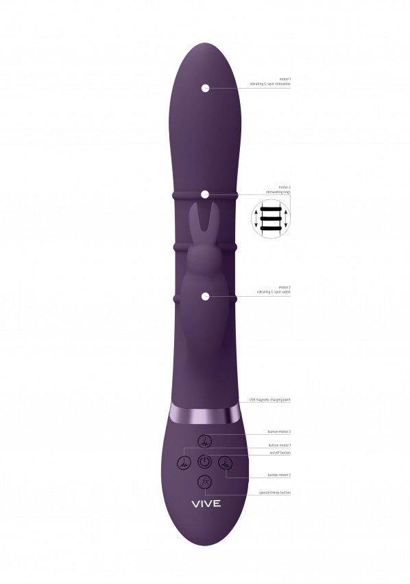 Vibratore vaginale rabbit Stimulating Rings, Vibrating G-Spot Rabbit Purple
