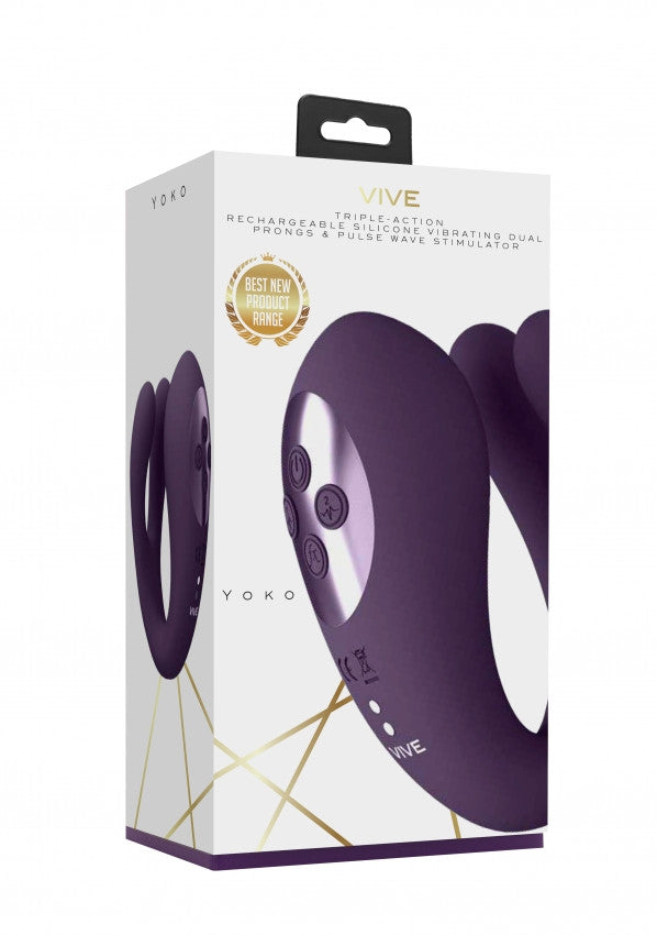 Vibratore per slip Triple Action Vibator with Clitoral Pulse Wave Purple
