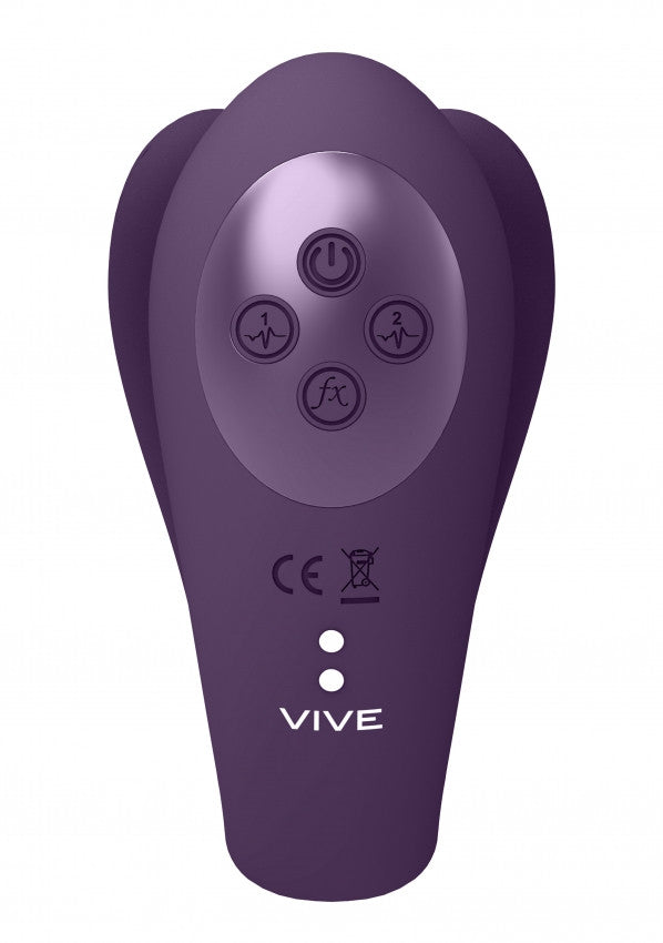 Vibratore per slip Triple Action Vibator with Clitoral Pulse Wave Purple