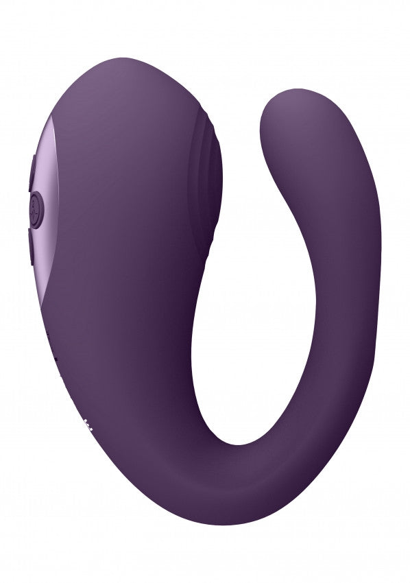 Vibratore per slip Triple Action Vibator with Clitoral Pulse Wave Purple
