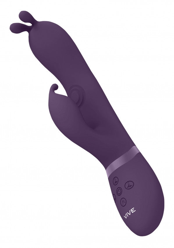 Vibratore vaginale rabbit Triple Action Vibrating Rabbit with PulseWave Shaft Purple
