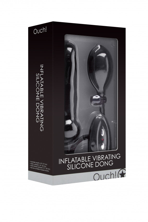 Vibratore gonfiabile Inflatable Vibrating Silicone Dong - Black