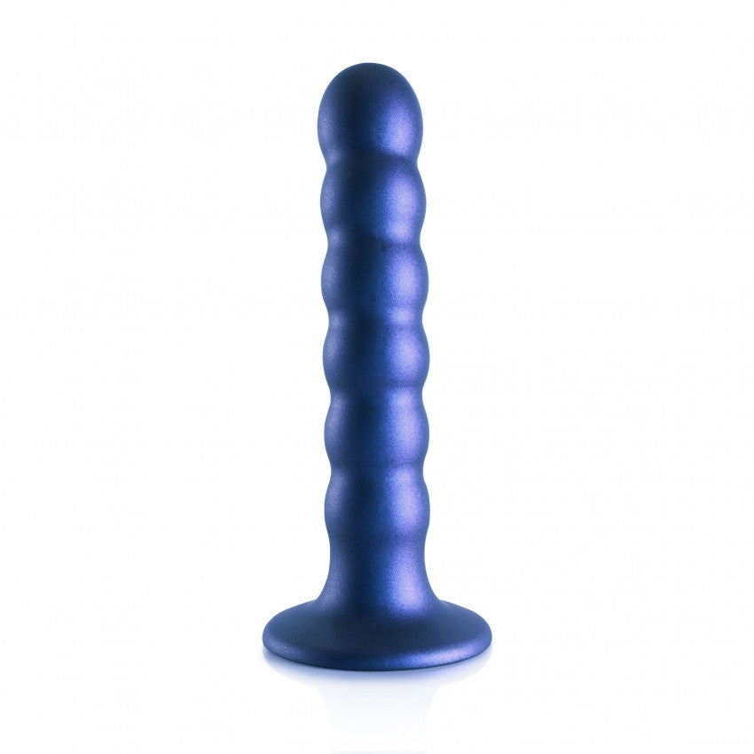 Dildo vaginale con ventosa a sfere Beaded G-Spot Dildo 5'' / 13 cm Metallic Blue