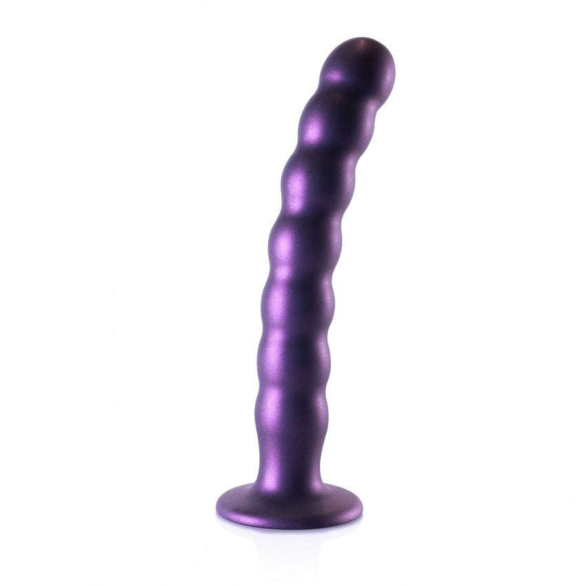 Dildo vaginale con ventosa a sfere Beaded G-Spot Dildo 8'' / 20,5 cm Metallic Purple