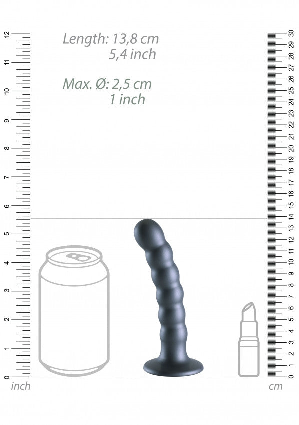 Dildo vaginale con ventosa a sfere Beaded G-Spot Dildo 5'' / 13 cm Gun Metal