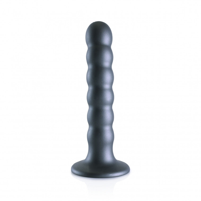 Dildo vaginale con ventosa a sfere Beaded G-Spot Dildo 5'' / 13 cm Gun Metal