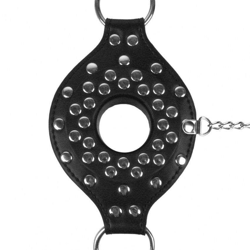 Morso con tappo Open Mouth Gag with Plug Stopper Black