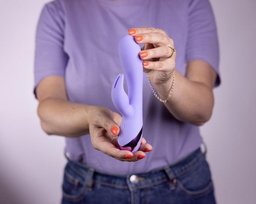 Vibratore vaginale Smooth Silicone Rabbit Vibrator Digital Lavender