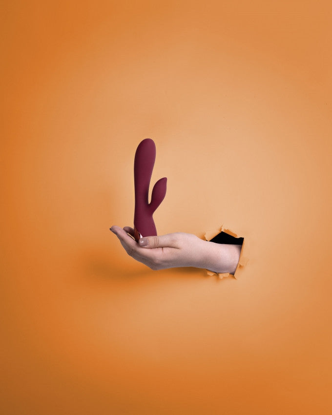 Vibratore vaginale Smooth Silicone Rabbit Vibrator Dark Cherry