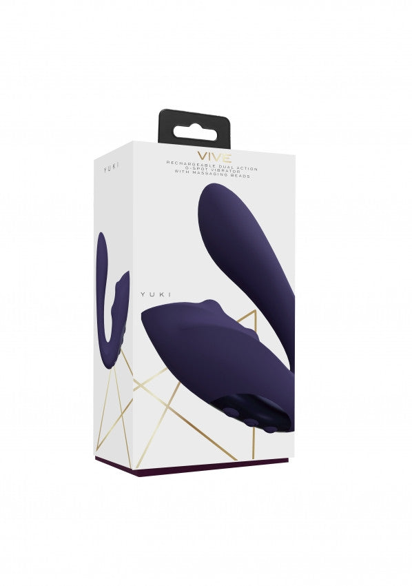 Vibratore vaginale Yuki Dual Motor G-Spot Vibrator with Massaging Beads Purple