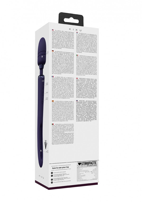 Vibratore wand Kiku Double Ended Wand with Innovative G-Spot Flapping Stimulator Purple