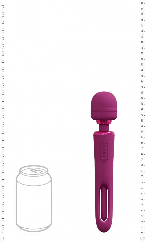 Vibratore wand Kiku Double Ended Wand with Innovative G-Spot Flapping Stimulator Pink