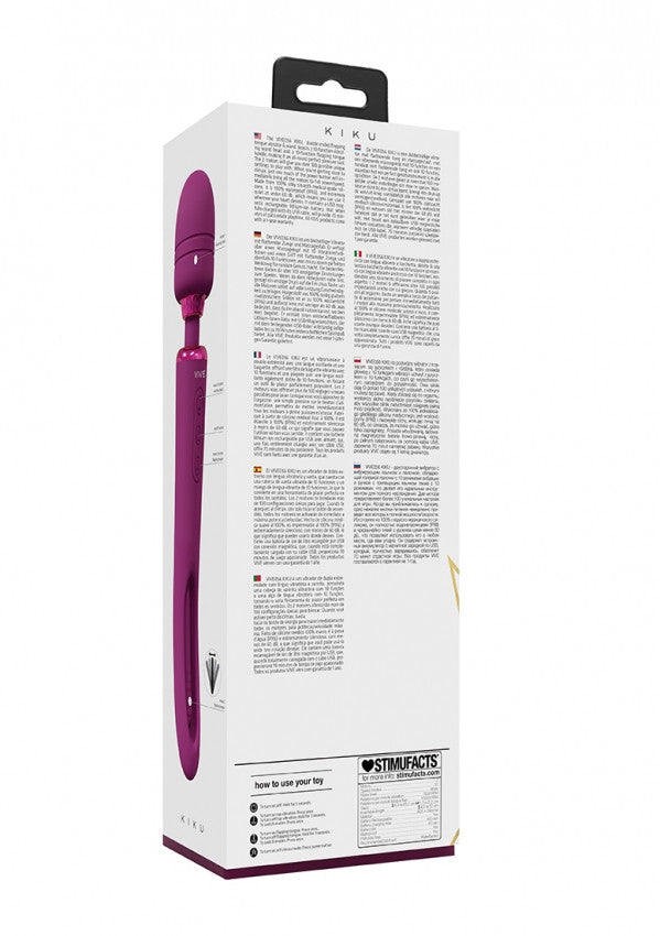Vibratore wand Kiku Double Ended Wand with Innovative G-Spot Flapping Stimulator Pink