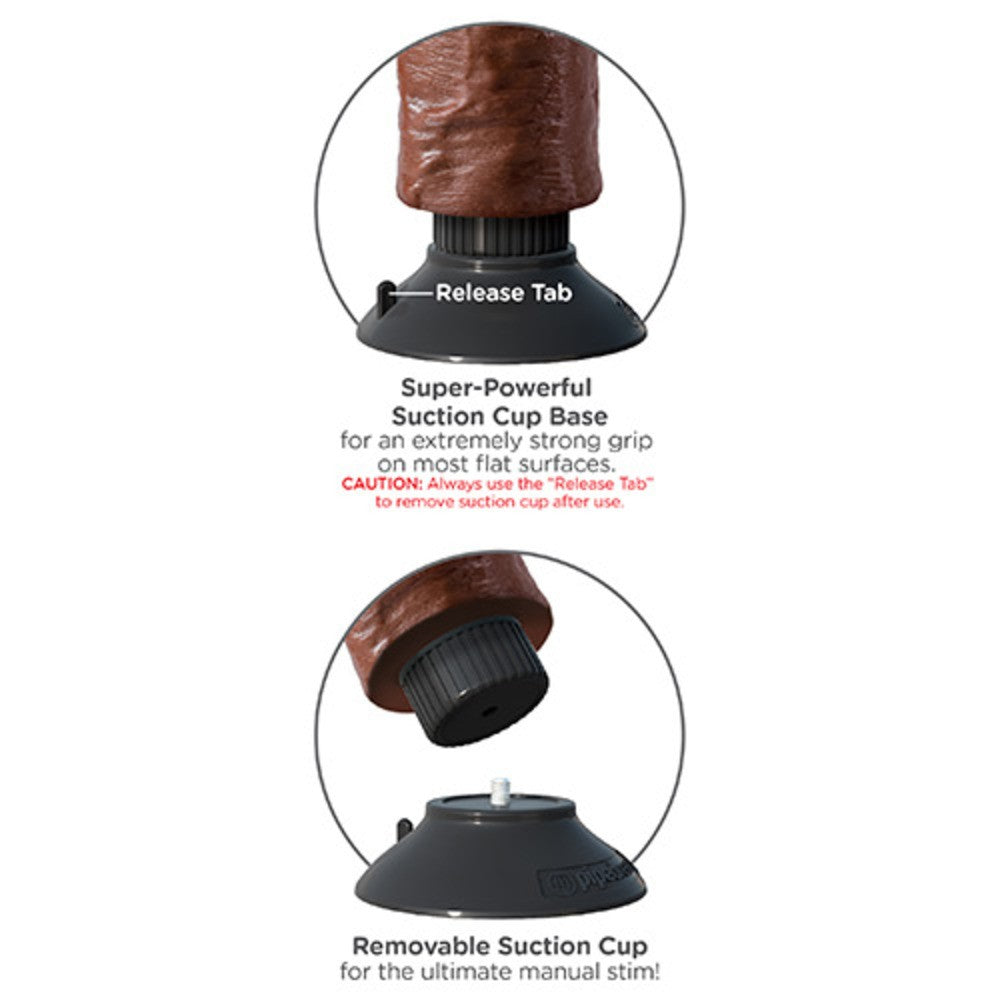 Vibratore Realistico King Cock 10 vibrating con ventosa whit Balls brown