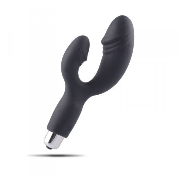 Vibratore realistico doppio nero dildo fallo vibrante vagiinale per punto G in silicone