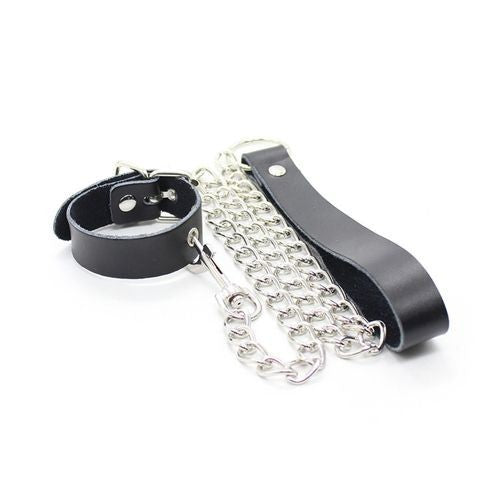 polsiara a guinzaglio chain leash black bondage harness fetish kit sexy costrittivo nero