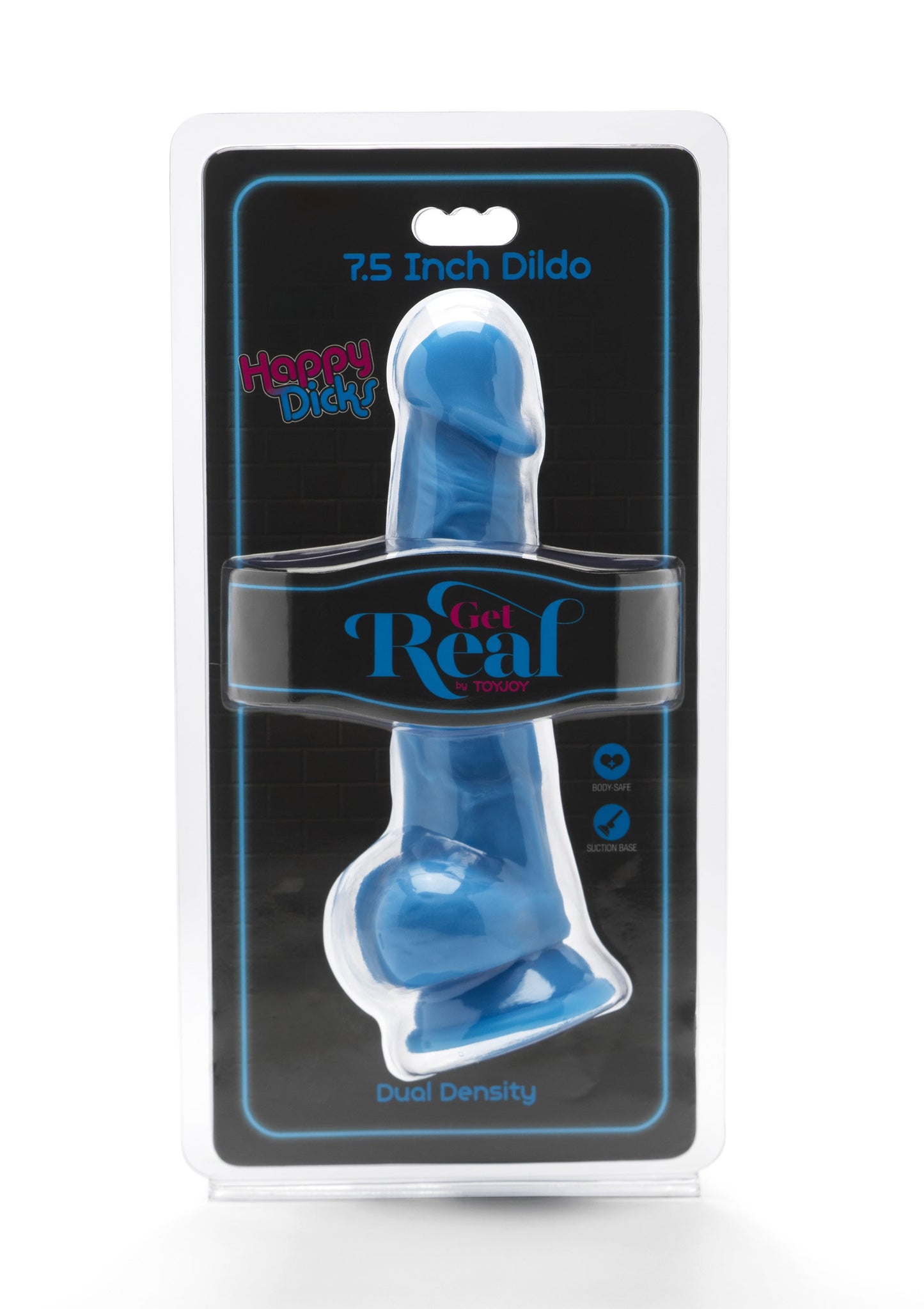 Dildo realistico fallo vaginale Happy Dicks 7.5 Inch w.Balls blu
