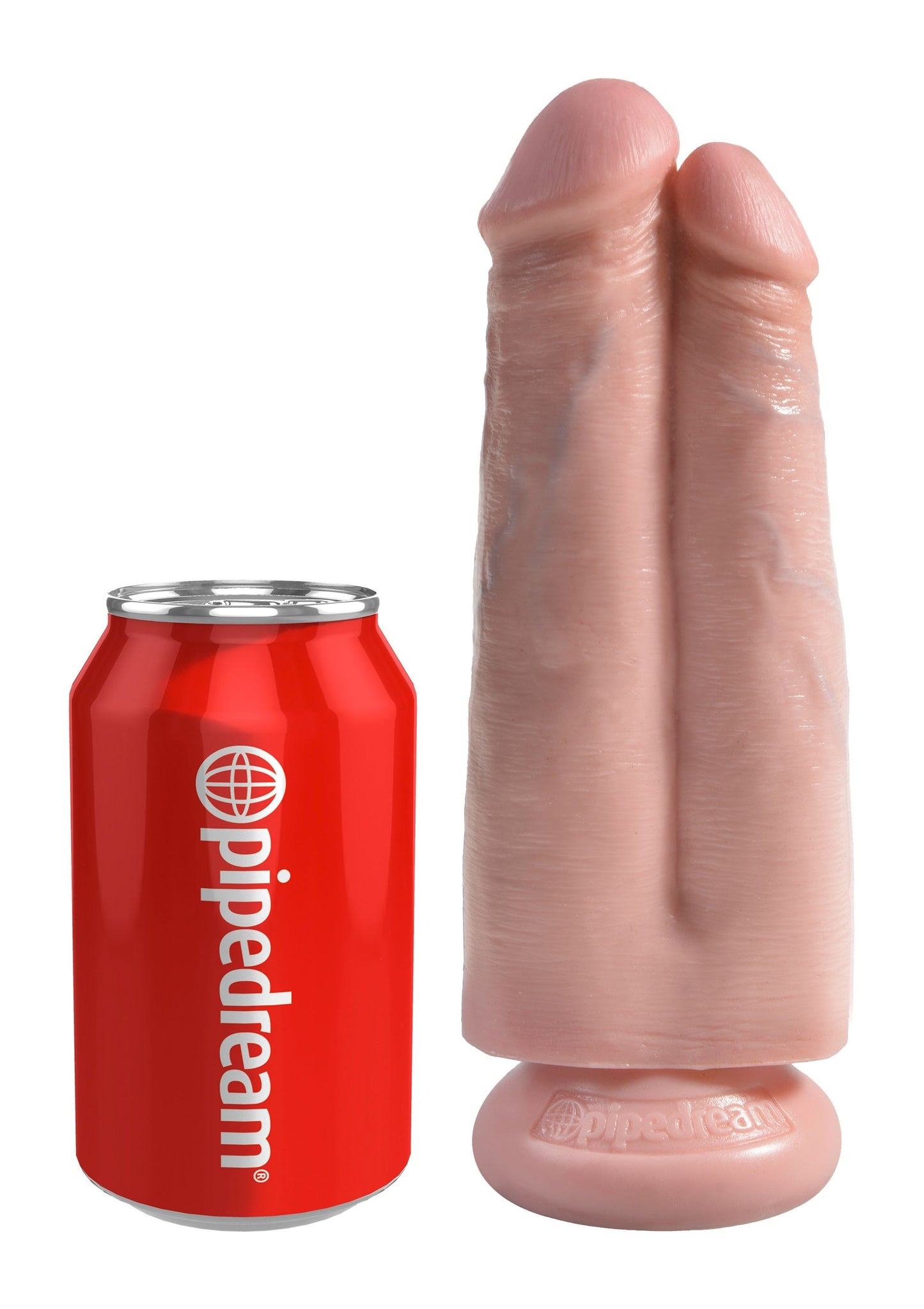 Fallo vaginale dildo realistico con ventosa king cock doppio 7 caramel two in one