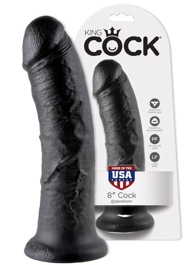 Fallo vaginale king cock realistico dildo vaginale con ventosa 8 Nero black