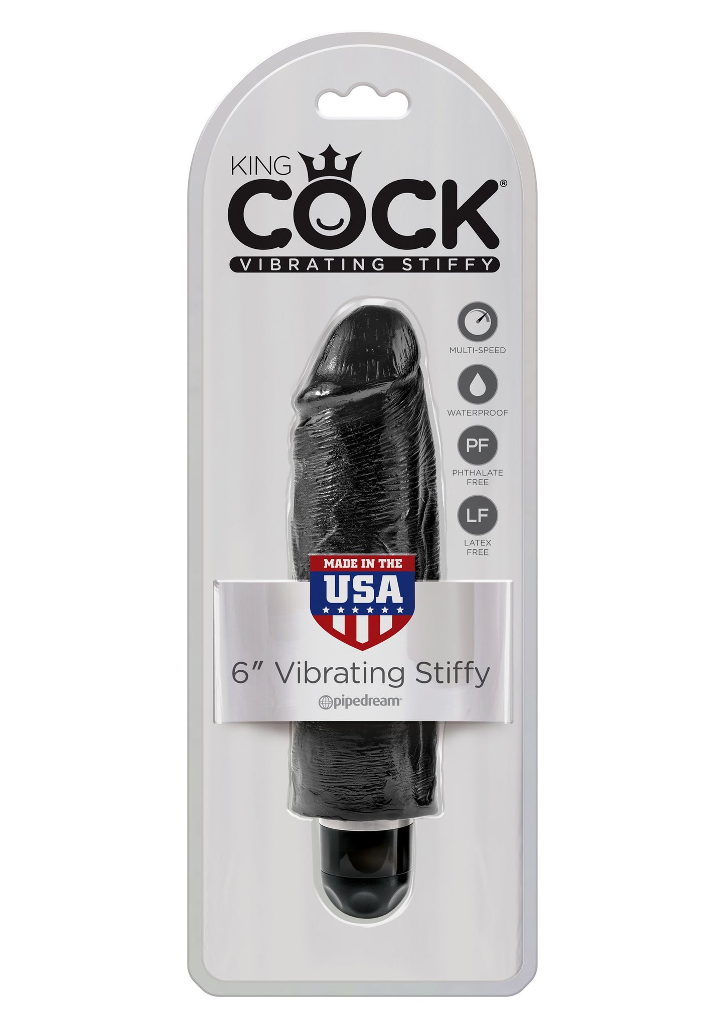 Vibratore realistico king cock black 6