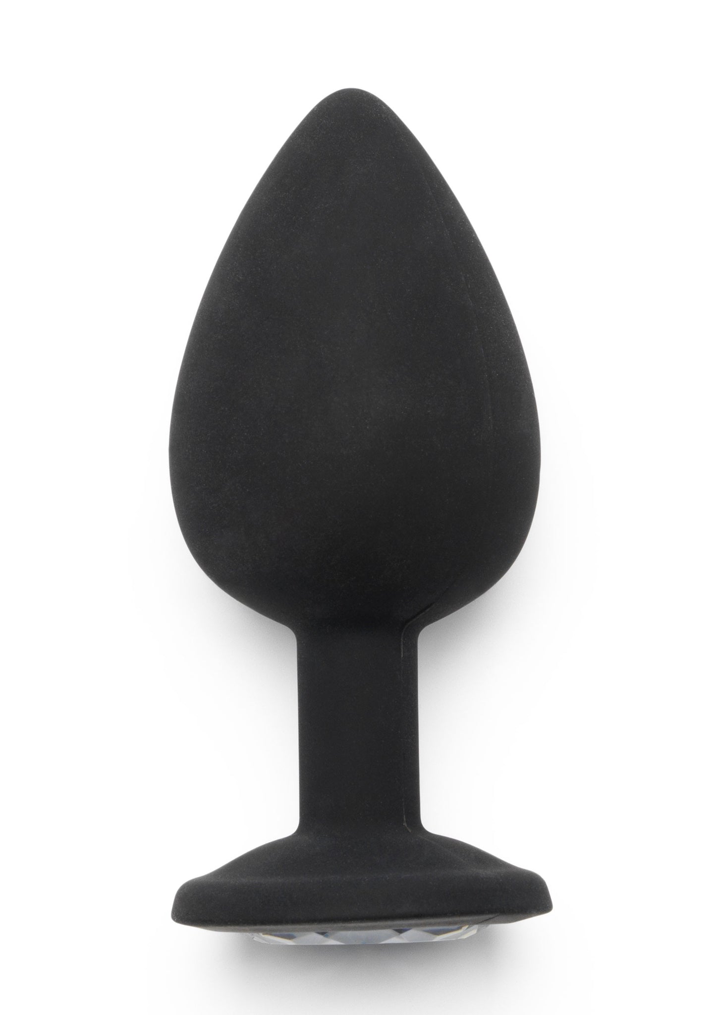 plug anale in silicone nero con gioiello