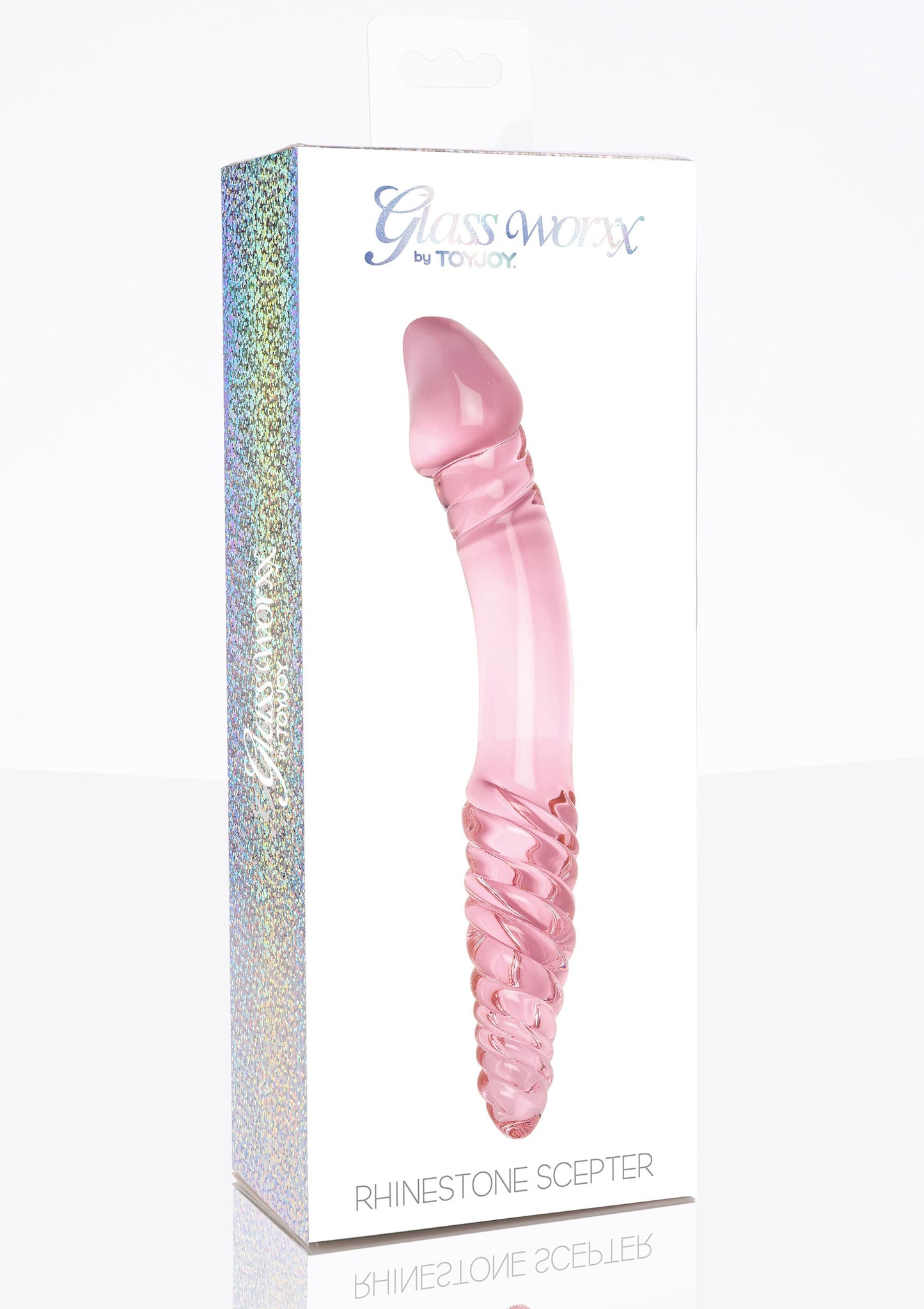 Fallo doppio vaginale anale Rhinestone Scepter in vetro