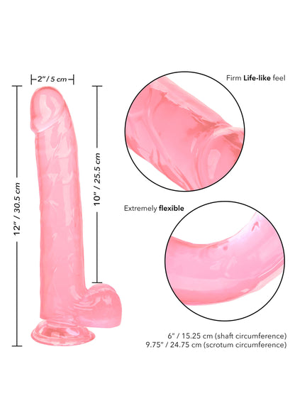 Fallo realistico con ventosa e testicoli Queen Size Dong 10 Inch