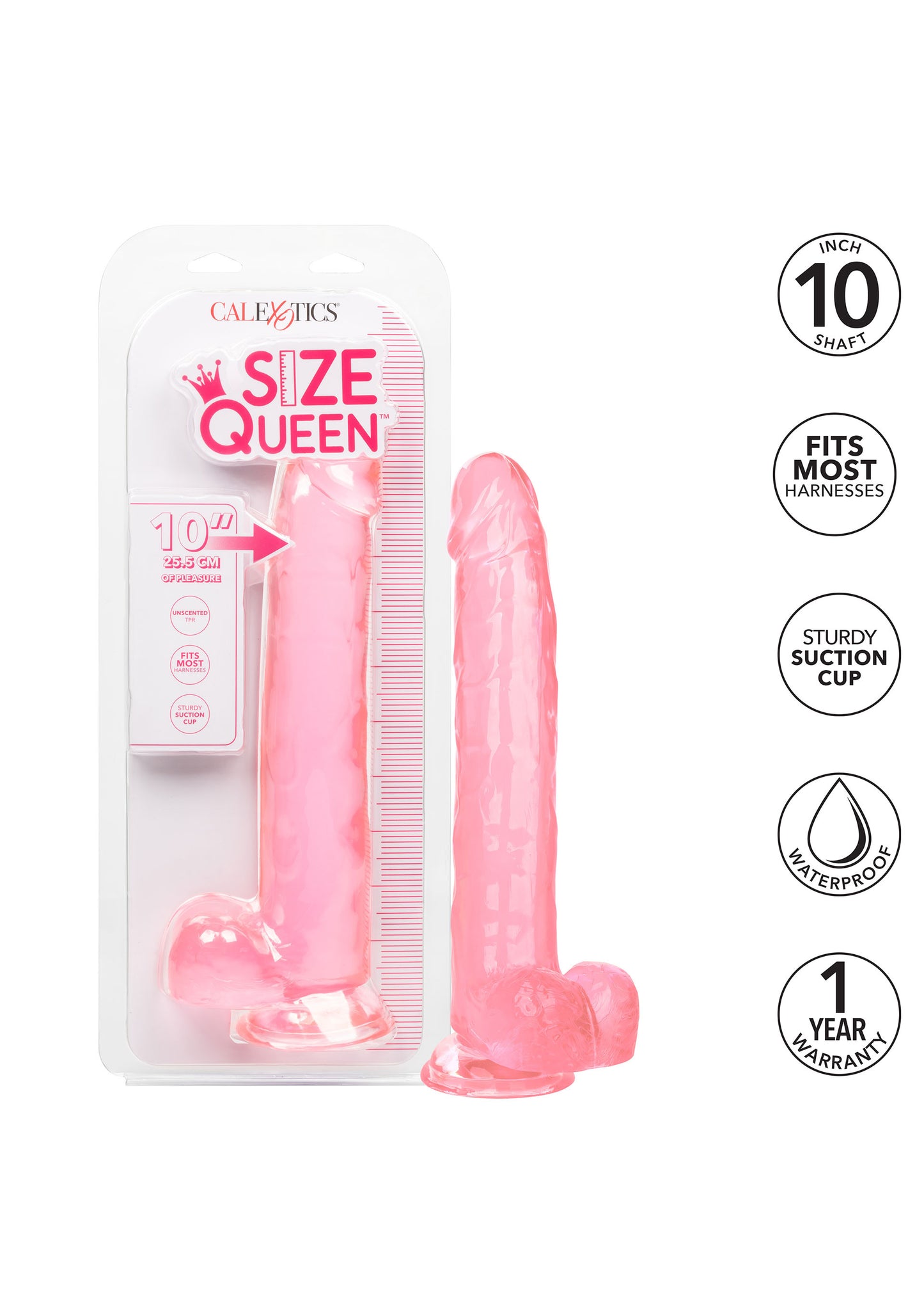 Fallo realistico con ventosa e testicoli Queen Size Dong 10 Inch